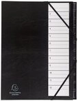 EXACOMPTA F&auml;chermappe Ordnungsmappe Deckel Gummizug dehnbar 12F&auml;cher 1-12 A4