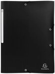 EXACOMPTA Organisationsmappe 50x Sammelmappe A4 + 3 Klappen Gummizug PP Schwarz