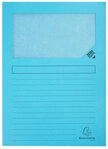 EXACOMPTA Organisationsmappe Pack 100 Fenstermappen, A4, 160g, plastikfrei - Hellblau
