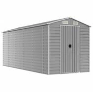vidaXL Gartenhaus Gartenhaus Hellgrau 191 x 470 x 198 cm Verzinkter Stahl