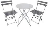 HTI-Living Sitzgruppe Bistroset 3-teilig Cavo Grau, (Set, 3-tlg., 1 Tisch, 2