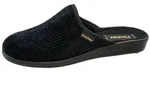 Fischer-Markenschuh Frank Pantoffel Streifencord, Moltonfutter blau 39 EU