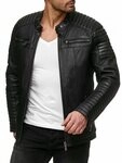RedBridge Lederimitatjacke in Lederoptik - Stehkragen, Stepp-Details,