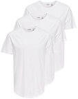 ONLY & SONS Rundhalsshirt ONSMATT LONGY SS TEE 3-PACK (Packung, 3-tlg) Baumwolle,
