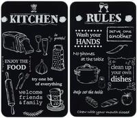 Maximex Herd-Abdeckplatte Universal Modell KITCHEN RULES, Glas, Kunststoff, (Set, 2