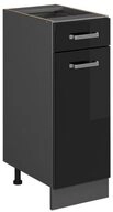 Vicco Unterschrank R-Line, Schwarz Hochglanz/Anthrazit, 30 cm ohne Arbeitsplatte