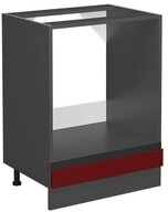 Vicco Herdumbauschrank R-Line, Rot/Anthrazit, 60 cm J-Shape, ohne Arbeitsplatte