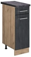 Vicco Unterschrank R-Line, Schwarz Beton/Goldkraft Eiche, 30 cm AP Anthrazit...