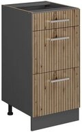Vicco Unterschrank R-Line, Artisan-Eiche/Anthrazit, 40 cm mit Schubladen, ohne