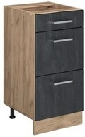 Vicco Unterschrank R-Line, Schwarz Beton/Goldkraft Eiche, 40 cm ohne...
