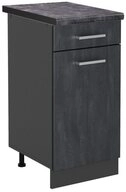 Vicco Unterschrank R-Line, Schwarz Beton/Anthrazit, 40 cm AP Anthrazit (1-St)