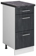 Vicco Unterschrank R-Line, Schwarz Beton/Wei&szlig;, 40 cm AP Anthrazit (1-St)
