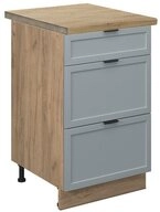 Vicco Unterschrank Fame-Line, Hellblau-grau/Goldkraft Eiche, 50 cm, AP Eiche...