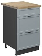Vicco Unterschrank Fame-Line, Hellblau-grau/Goldkraft Eiche, 50 cm, AP Eiche...