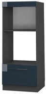 Vicco Mikrowellenumbauschrank Fame-Line, Dunkelblau Hochglanz/Anthrazit, 60 cm...