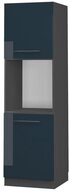 Vicco Herdumbauschrank Fame-Line, Dunkelblau Hochglanz/Anthrazit, 60 cm offen...