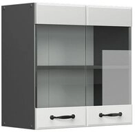 Vicco Glash&auml;ngeschrank R-Line, Wei&szlig; Landhaus/Anthrazit, 60 cm (1-St)