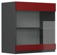 Vicco Glash&auml;ngeschrank R-Line, Rot/Anthrazit, 60 cm J-Shape (1-St)