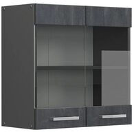 Vicco Glash&auml;ngeschrank R-Line, Schwarz Beton/Anthrazit, 60 cm (1-St)