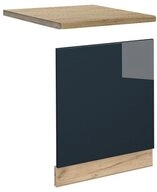 Vicco Frontblende Fame-Line, Dunkelblau Hochglanz/Goldkraft Eiche, 60 cm, AP...