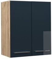 Vicco H&auml;ngeschrank Fame-Line, Dunkelblau Hochglanz/Goldkraft Eiche, 60 cm...