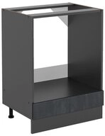 Vicco Herdumbauschrank R-Line, Schwarz Beton/Anthrazit, 60 cm ohne Arbeitsplatte