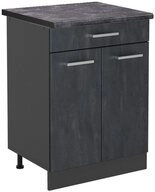 Vicco Unterschrank R-Line, Schwarz Beton/Anthrazit, 80 cm AP Anthrazit (1-St)