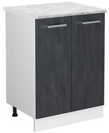 Vicco Unterschrank R-Line, Schwarz Beton/Wei&szlig;, 60 cm AP Marmor (1-St)