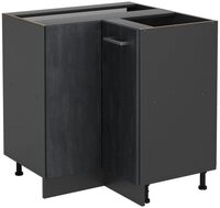 Vicco Eckunterschrank R-Line, Schwarz Beton/Anthrazit, 75.6 cm ohne...