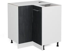 Vicco Eckunterschrank R-Line, Schwarz Beton/Wei&szlig;, 75.6 cm ohne Arbeitsplatte...
