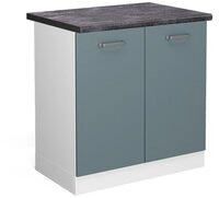 Vicco Unterschrank R-Line, Blau-Grau/Wei&szlig;, 80 cm, AP Anthrazit (1-St)