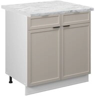 Vicco Unterschrank Fame-Line, GrauBeige/Wei&szlig;, 80 cm, AP Marmor (1-St)