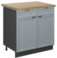 Vicco Unterschrank Fame-Line, Hellblau-grau/Anthrazit, 80 cm, AP Eiche (1-St)