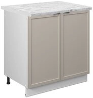 Vicco Unterschrank Fame-Line, GrauBeige/Wei&szlig;, 80 cm, AP Marmor (1-St)
