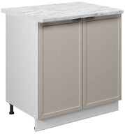 Vicco Unterschrank Fame-Line, GrauBeige/Wei&szlig;, 80 cm mit Regal, AP Marmor (1-St)