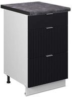 Vicco Unterschrank Fame-Line, Schwarz gestreift/Wei&szlig;, 50 cm, AP Anthrazit...
