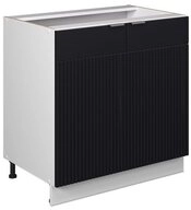 Vicco Unterschrank Fame-Line, Schwarz gestreift/Wei&szlig;, 80 cm mit Regal, ohne