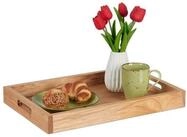 relaxdays Tablett Serviertablett aus Walnussholz & MDF, Holz, (1-tlg)