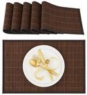 relaxdays Platzset Tischset 6er Set Bambus, (6er Set), braun