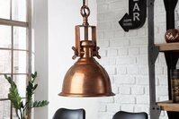 riess-ambiente H&auml;ngeleuchte INDUSTRIAL 45cm kupfer geflammt, ohne Leuchtmittel,