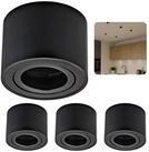 Sweet LED Aufbauleuchte 4er Set Aufbauspots flach 50mm Aluminium 230V schwarz,...