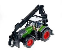 Bburago Spielzeug-Auto Traktor - Fendt 1050 Vario mit Holzgreifer (10cm), mit