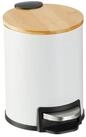relaxdays M&uuml;lleimer Bad M&uuml;lleimer 3 l mit Bambusdeckel, wei&szlig;
