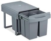 relaxdays Einbaum&uuml;lleimer Grau Deluxe 4x8L