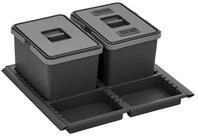 SO-TECH&reg; M&uuml;lleimer Abfallsammler Metropolis 12+12L mit Deckel, Abfallsystem...
