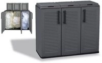 GarPet M&uuml;lltrennsystem 3-Fach M&uuml;lltrennsystem Garten Schrank M&uuml;llbox Trennsystem