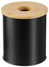 relaxdays Kosmetikeimer 2 l mit Bambusdeckel, schwarz