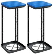 vidaXL M&uuml;lleimer 2 St65533ck M&uuml;llsackst&auml;nder 2 Stk Schwarz und Blau 60 L