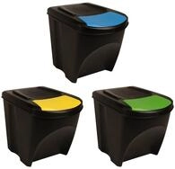 vidaXL M&uuml;lleimer Stapelbare M&uuml;lleimer 3 Stk. Anthrazit 75 L
