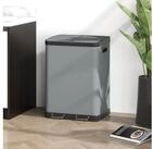HOMCOM M&uuml;lleimer 2 x 30L, mit Deckel, Fu&szlig;pedal, Inneneimer, f&uuml;r Wohnzimmer,...